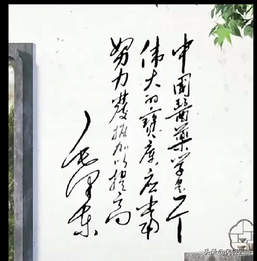刚刷到一张图片
敢来挑战吗？这幅经典毛体草书：
笔墨气势磅礴，是著名题词。
不看