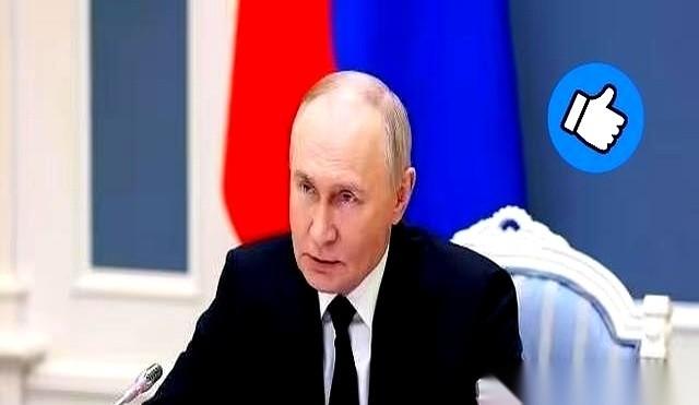 普京坐在发布会椅子上，没看稿子，对着面前上百个镜头，一字一句地说：“如果欧洲真敢