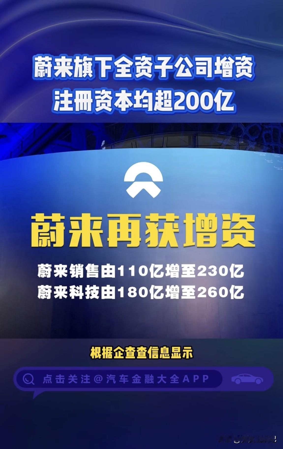 蔚来最近可是大动作不断！旗下的蔚来汽车销售服务有限公司和蔚来汽车科技（安徽）有限