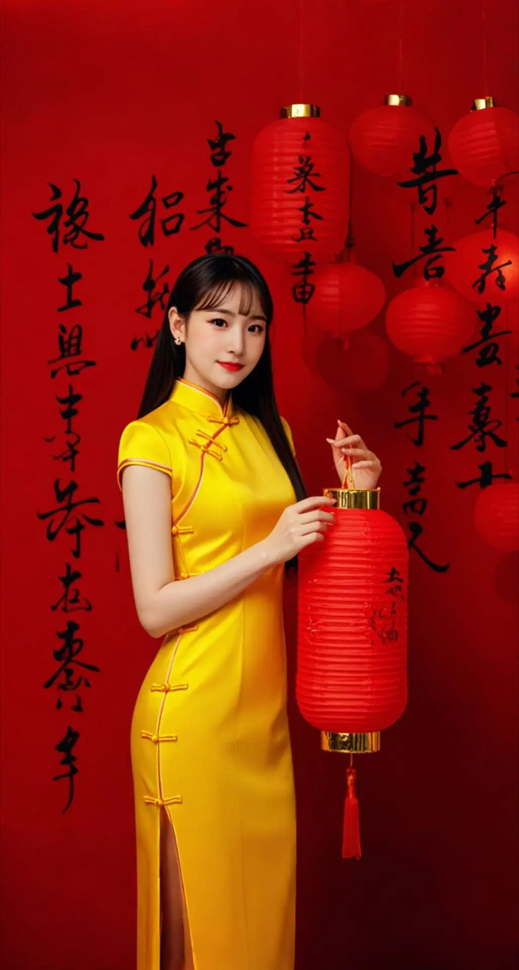 AI扩图 AI旗袍佳人