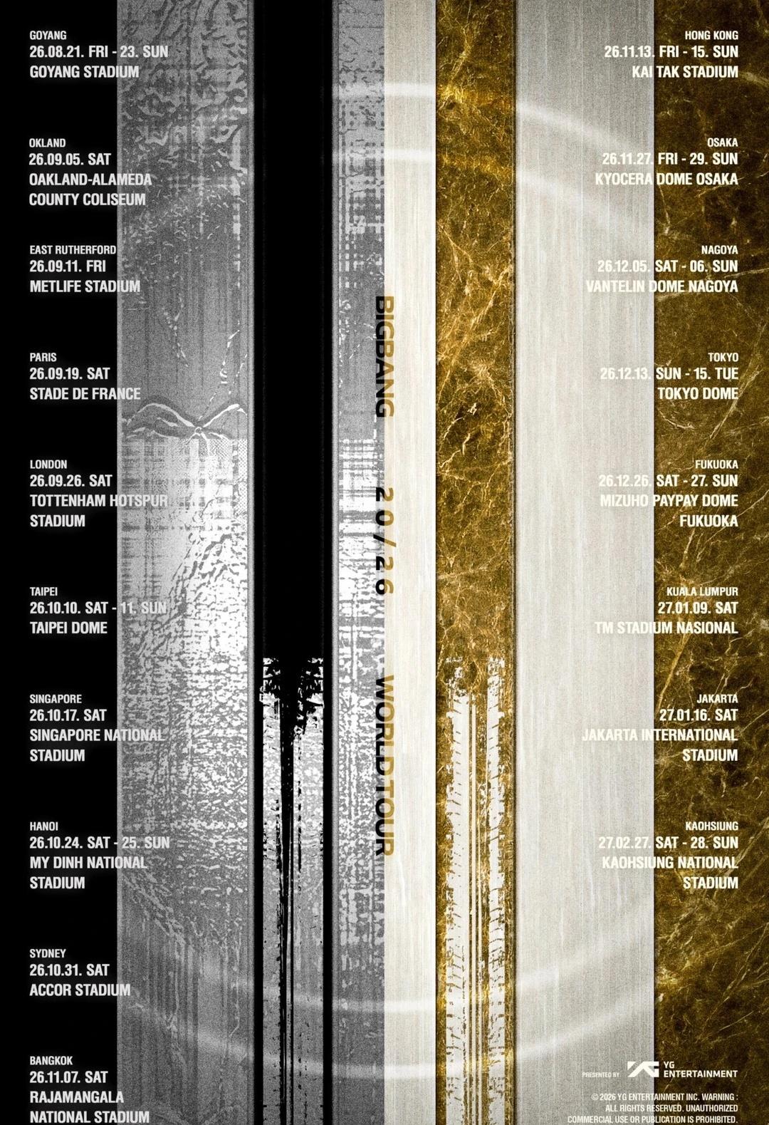 Bigbang官宣2026 20周年全球巡演计划！
26.08.21.FRI-2