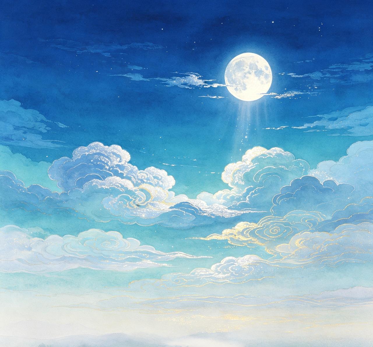 上联：碧落流云锦，
下联：清宵素月珠。
 
简评：
碧落写长空，清宵写良夜；流云