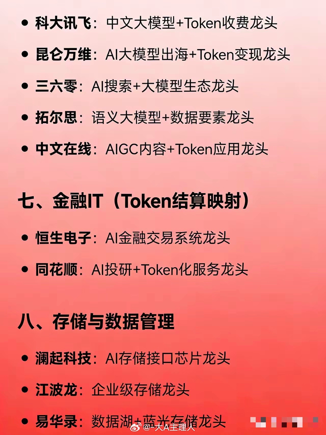 Token概念相关龙头企业全汇总一、算力基础设施（Token“印钞机”）浪潮信息