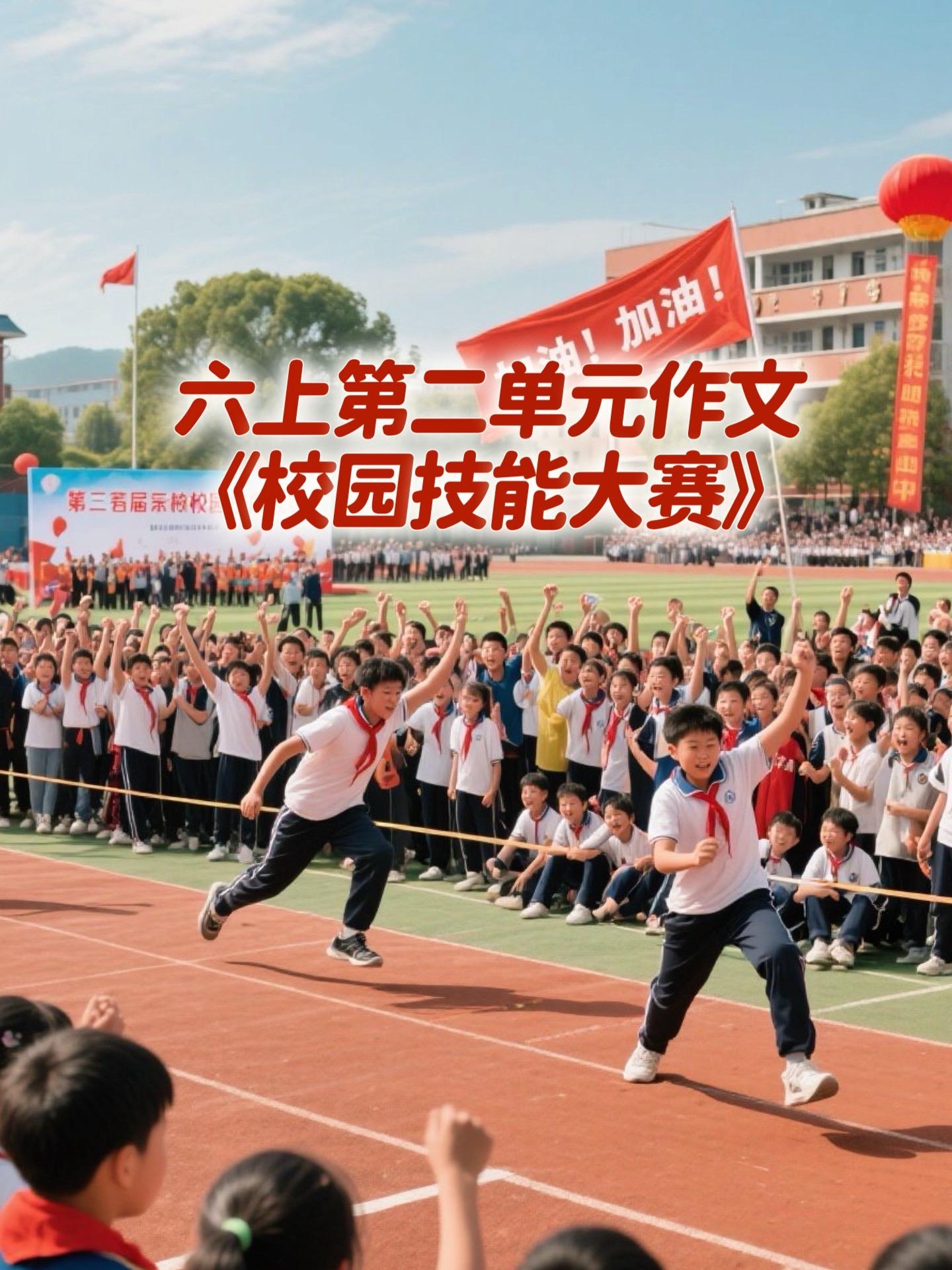 《校园技能大赛》 优秀范文。家长必读，小学六年级上册第二单元习作《多彩...
