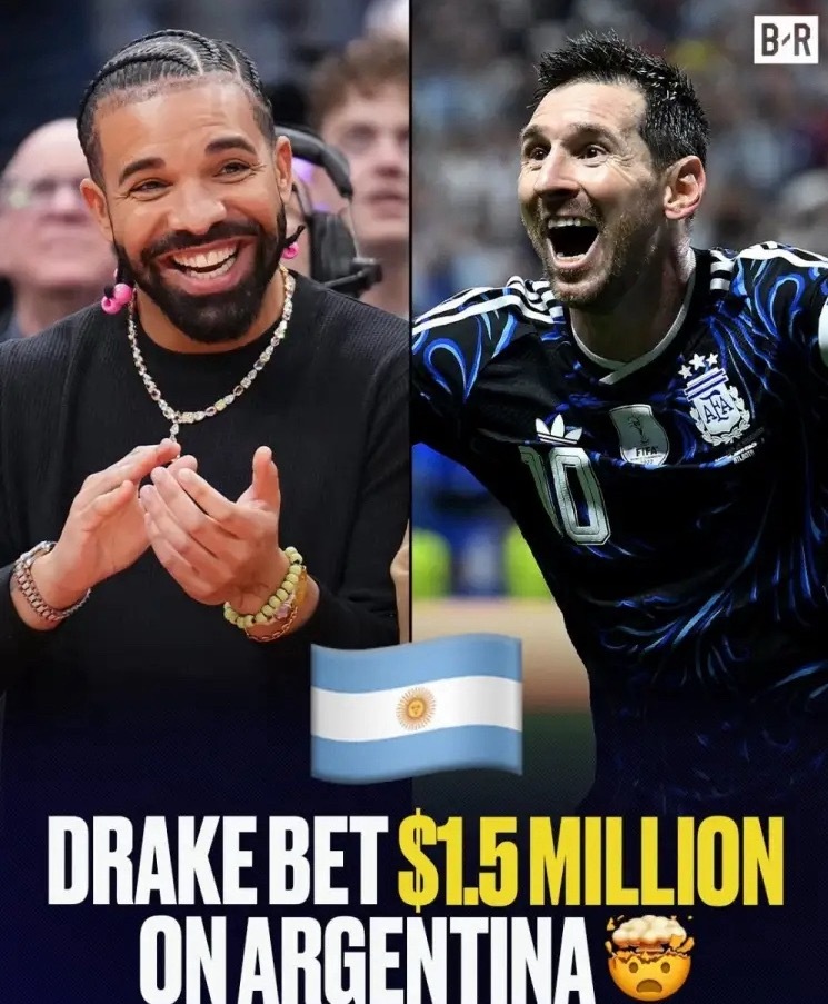 Drake押注阿根廷150万美元打水漂加拿大说唱巨星Drake在2026美加墨世