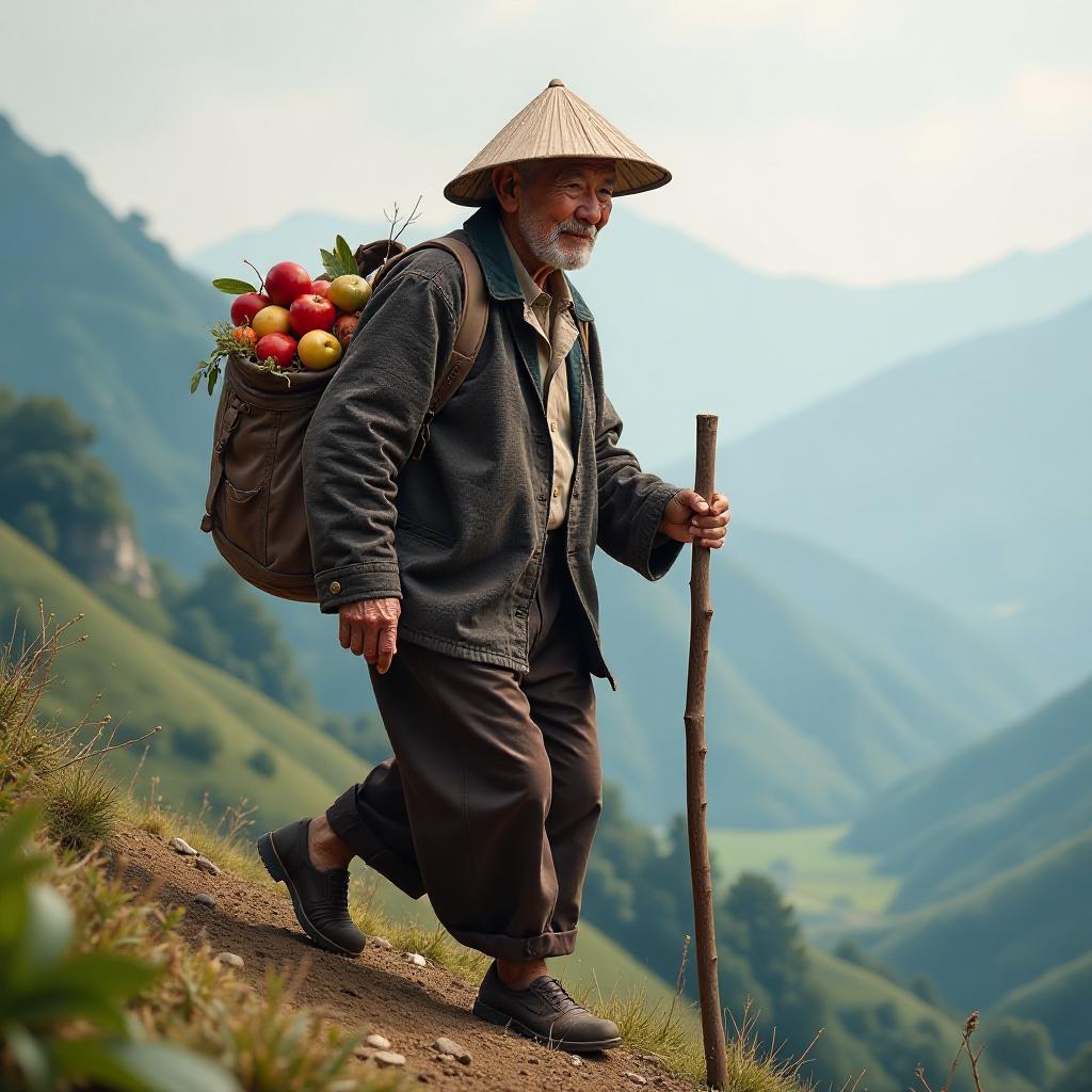 80多岁老人感觉自己活不长了，坚持去给父母上最后一次坟！半小时的路，他硬生生地走