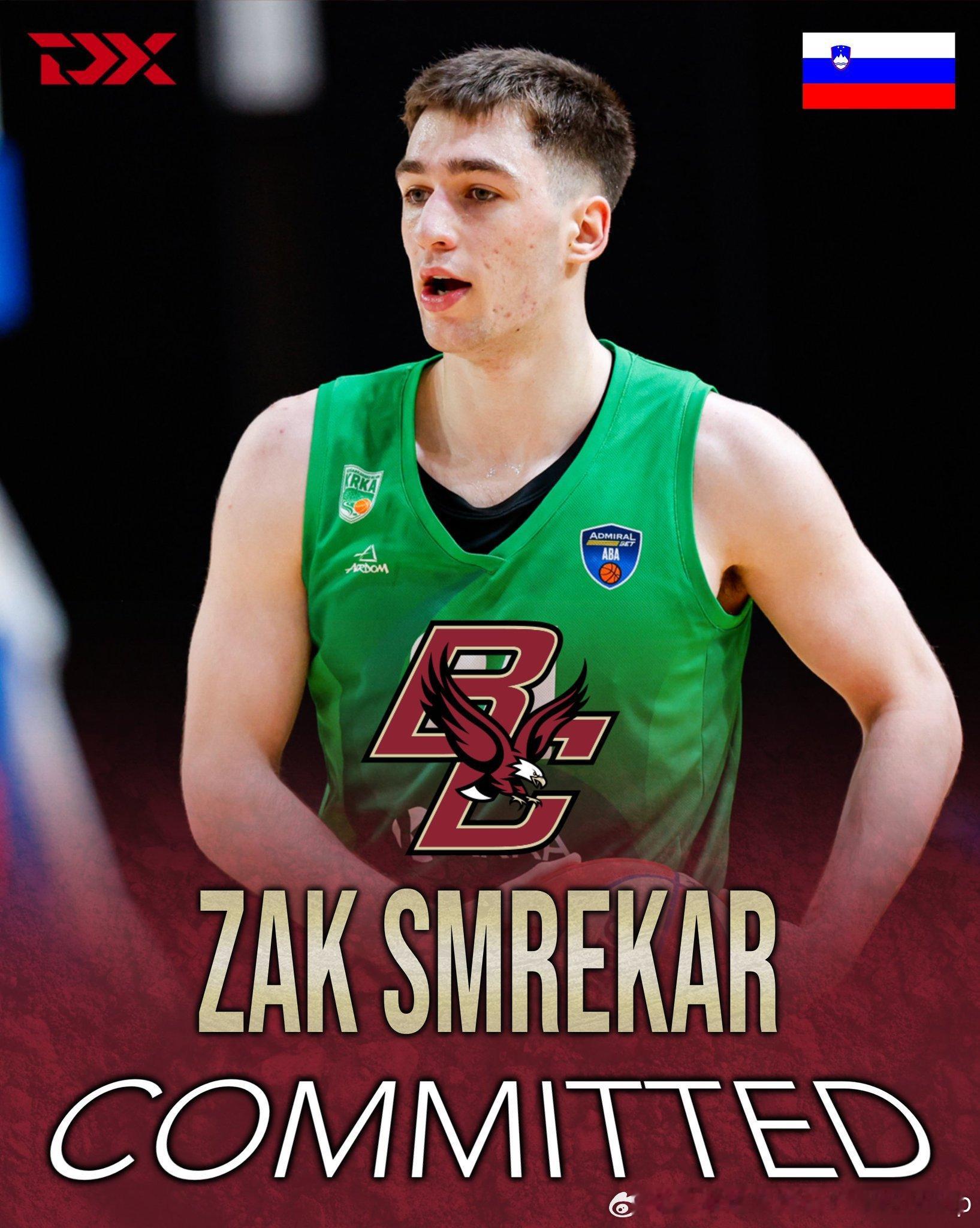 斯洛文尼亚后卫Zak Smrekar(2006-201cm-G)登陆NCAA，新