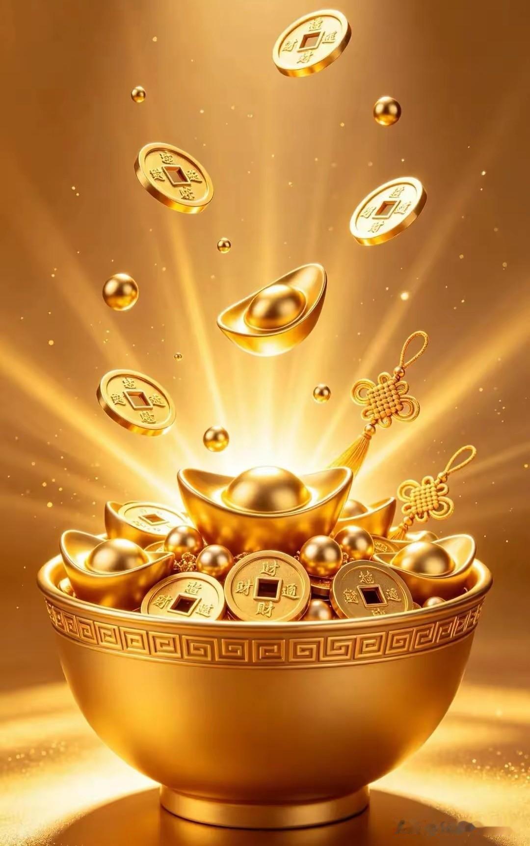 金碗聚万金，财气自临门。
世间财富，从来偏爱踏实善良之人。不妄想一夜暴富，只求耕