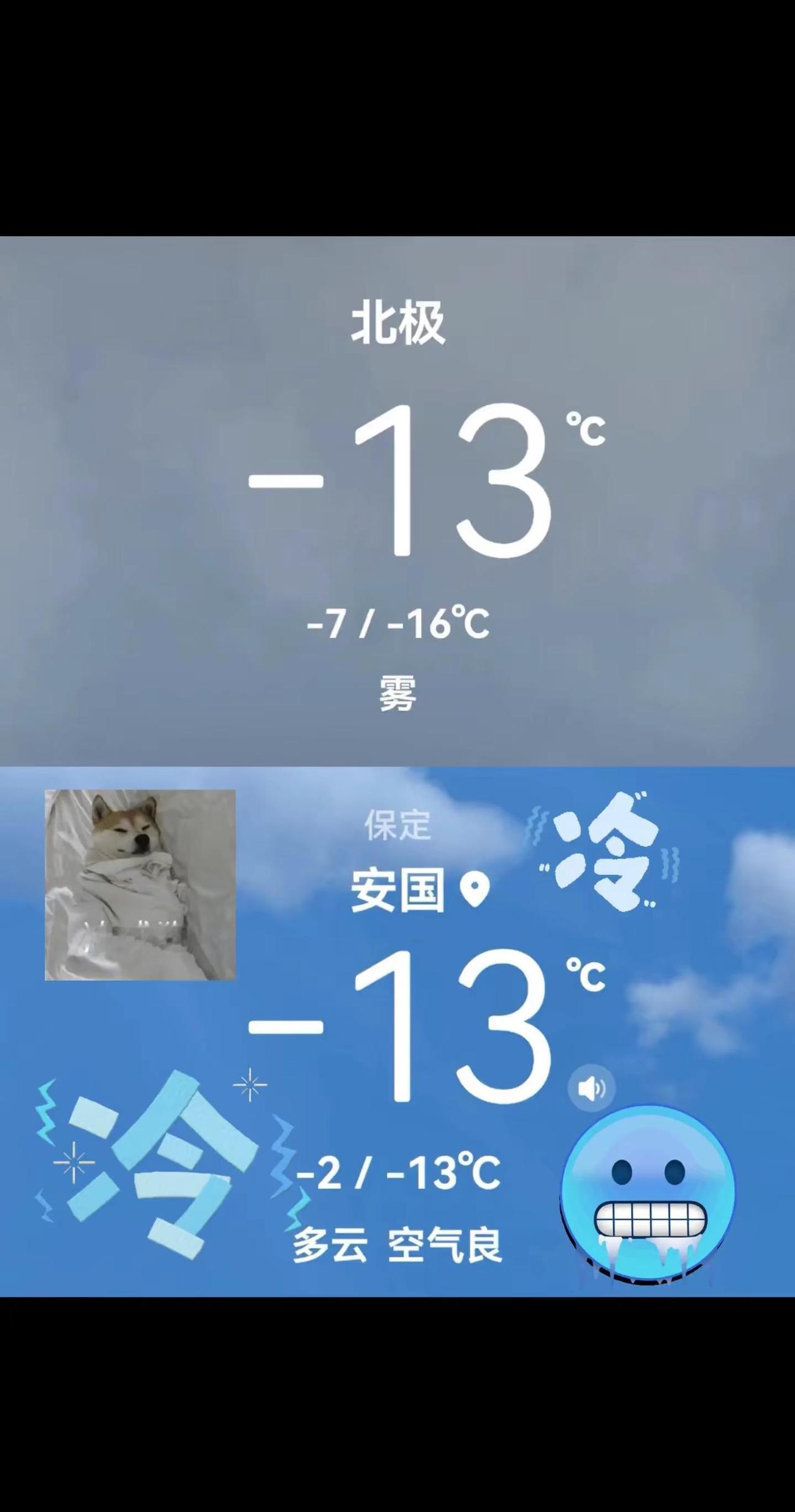 保定和北极有什么区别？天气 保定 北极 冬天