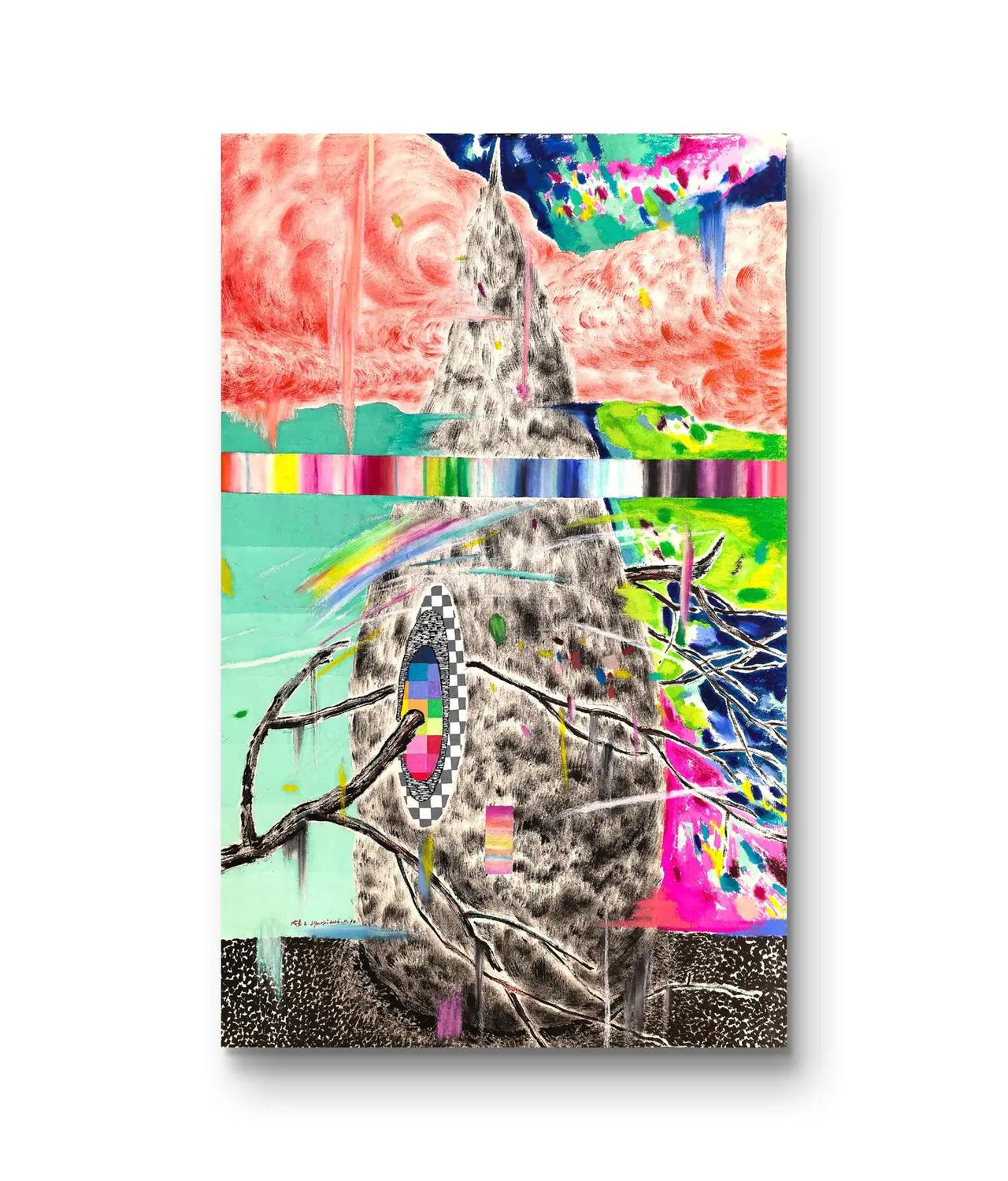 作品《成长》成长，纸本综合材料，97×58cm，2026艺术 艺术在 当代艺术 