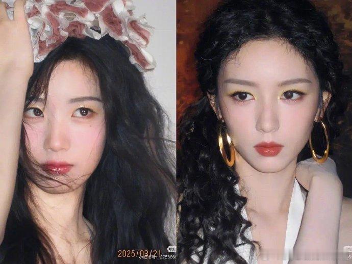 周也卢昱晓同款妆造真的太惊艳。周也的甜美灵动，卢昱晓的温柔知性，都被展现得淋漓尽