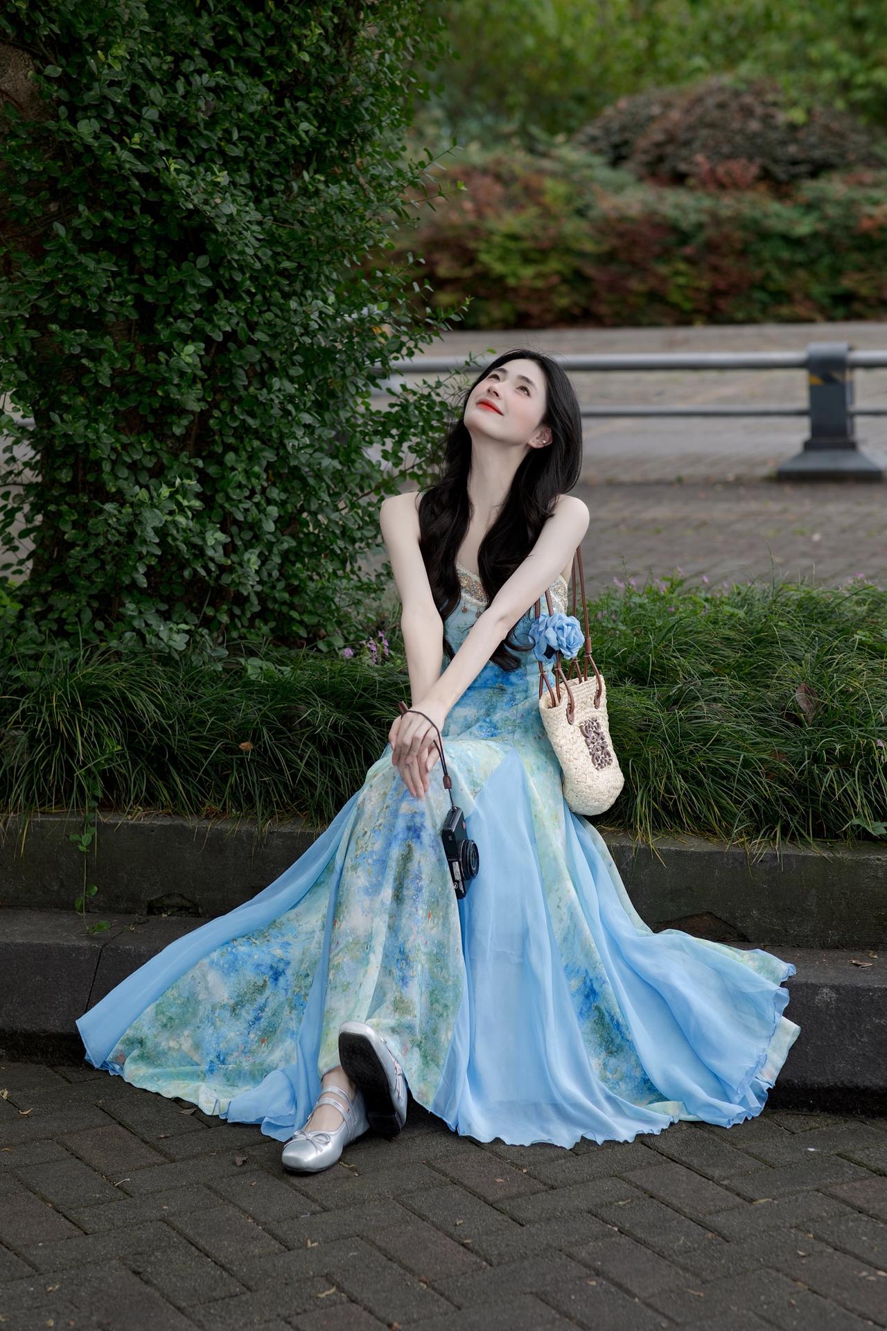 仙女裙 度假神裙 夏日绝美仙女裙 仙女吊带连衣裙 小个子穿搭