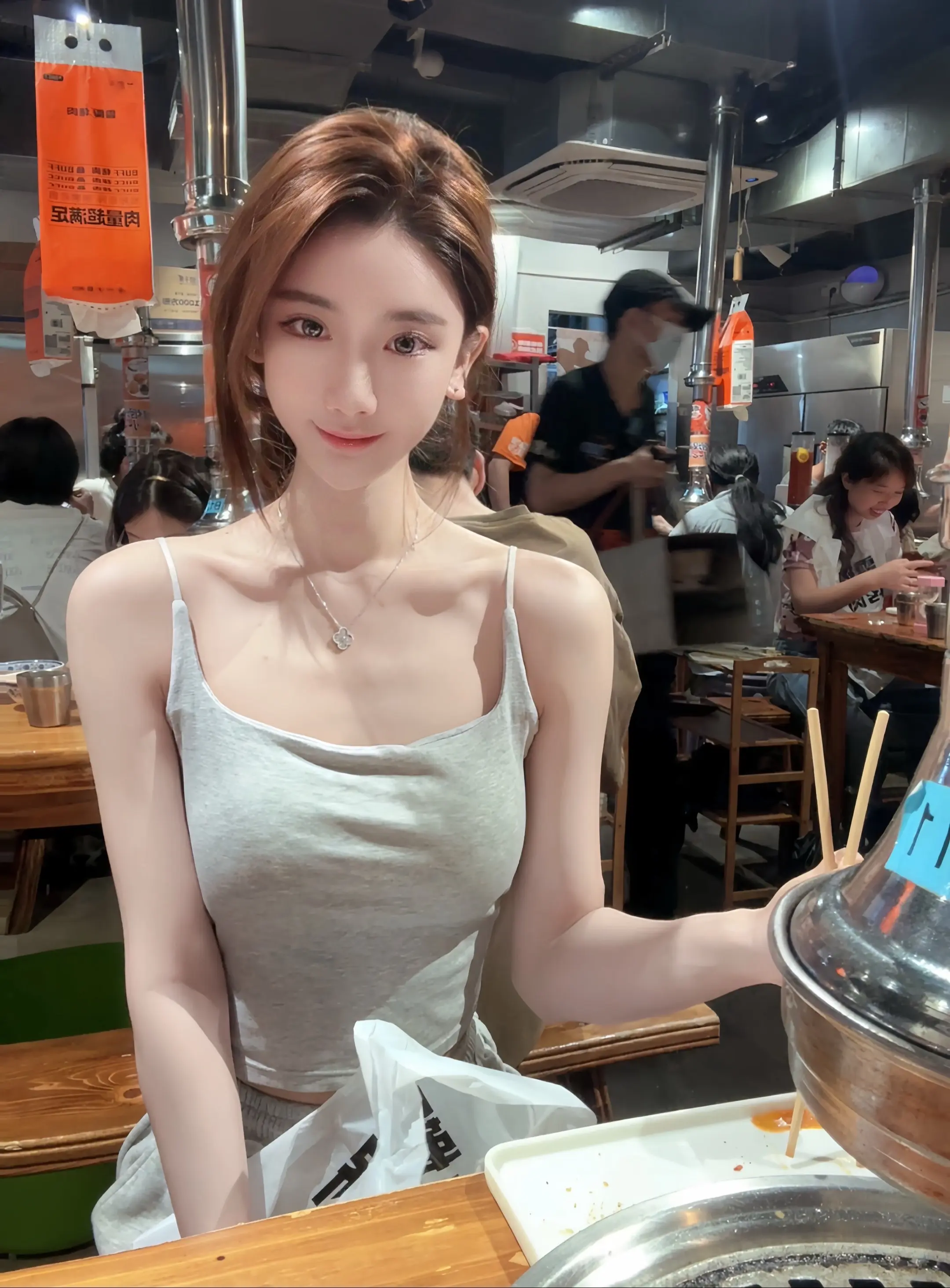 排了俩个多小时的烤肉
