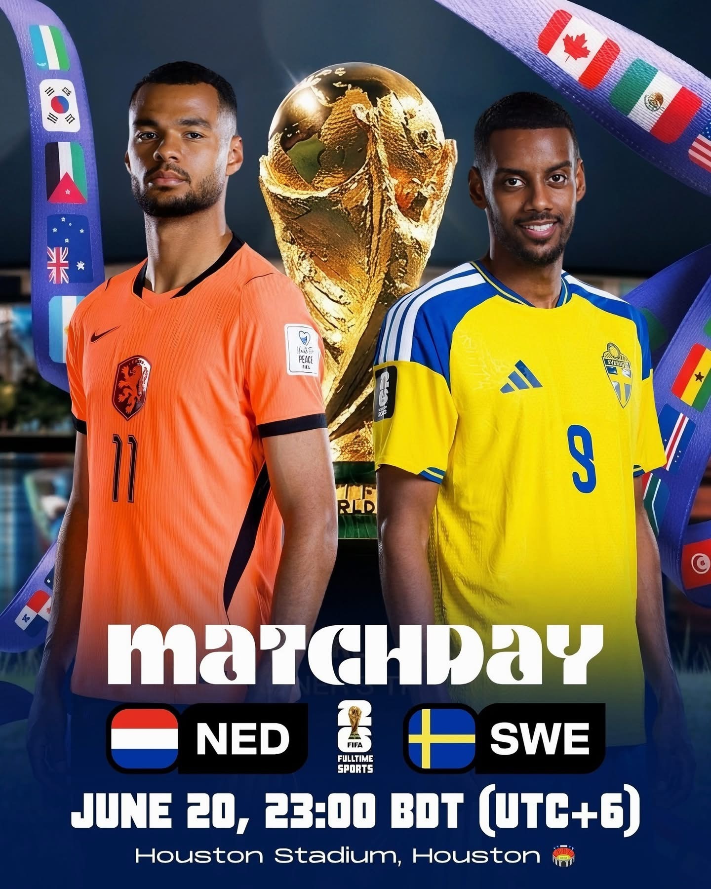 今晚深夜到聽日上午賽事預告👇0️⃣1️⃣0️⃣0️⃣ 荷蘭🇳🇱🆚🇸🇪