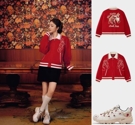 谭松韵的新年战袍，你准备好了吗？
FILAfusion针织开衫
搭配COMO新年