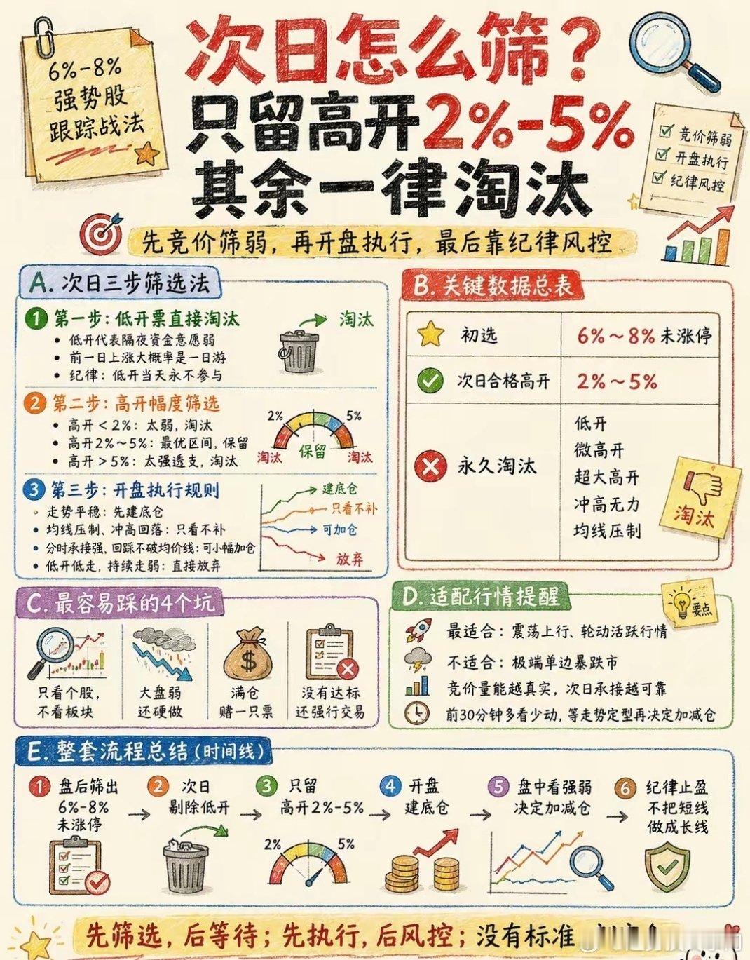 不用到处抓涨停！6%-8%蓄势选股法，专门抓次日强势个股 