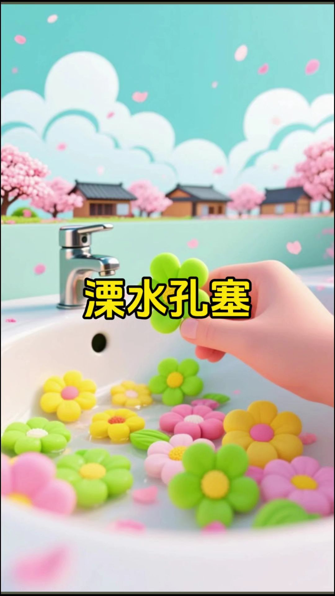 卫生间的洗手池溢水口，换成这个花朵密封塞，不仅能防臭防虫还防漏水
