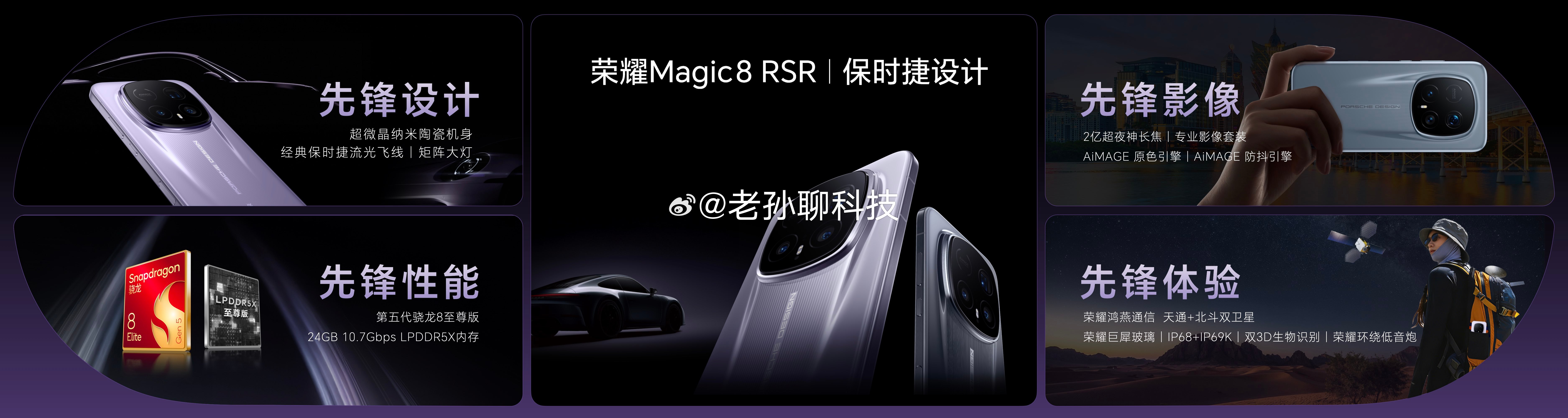 荣耀Magic8 RSR保时捷设计集先锋之大成，致敬时代传奇先锋设计，年度唯一超