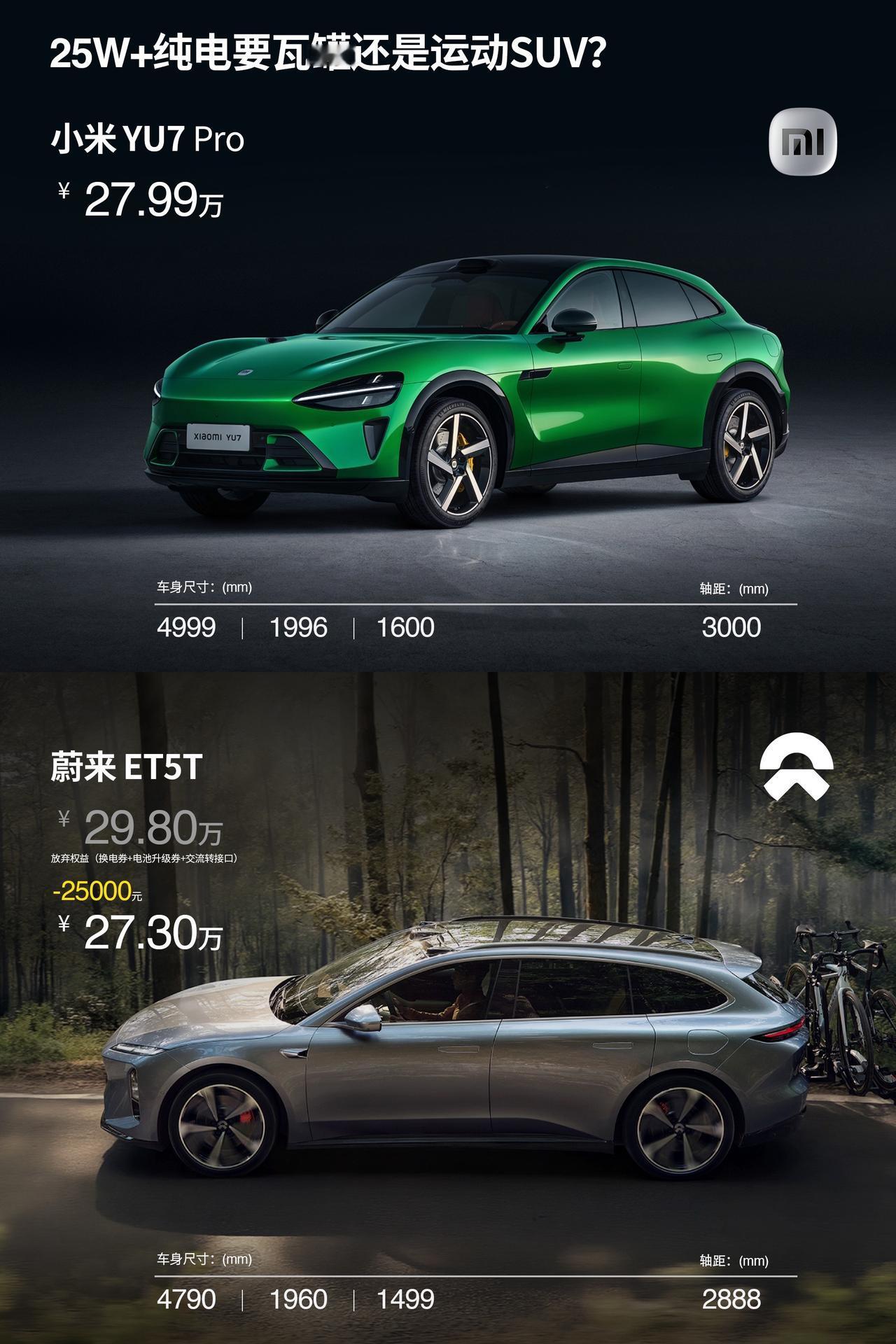 省流版：等不及小米YU7 Pro ，蔚来ET5T是不二之选。 
27万买兼顾长途