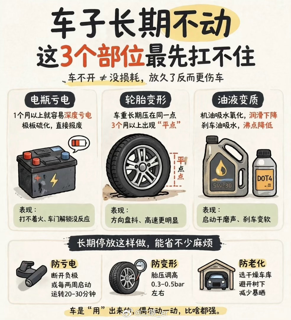 车长期不开，油车vs电车最多能停几天？建议：不要超过15天 汽车小知识