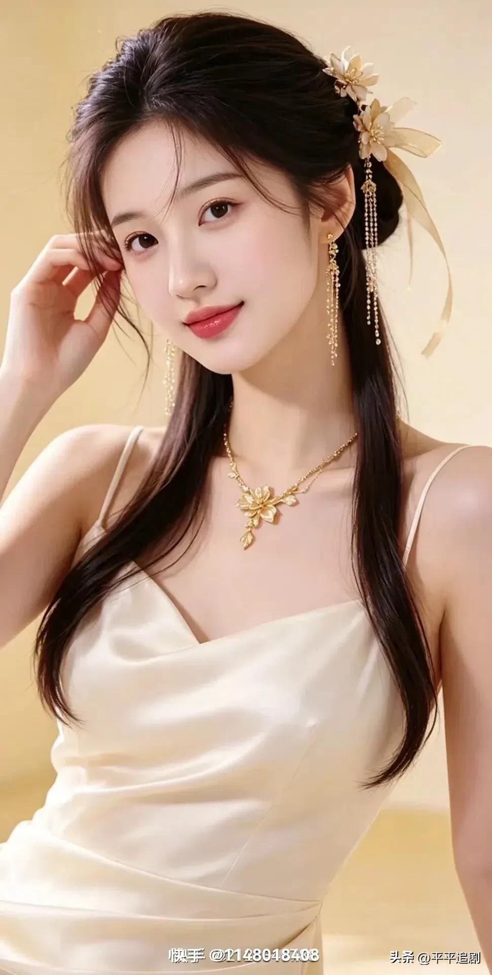 金簪垂流苏，眉目含清欢，于古今之间，寻一份温婉从容，静享岁月安然。
古典发饰美人