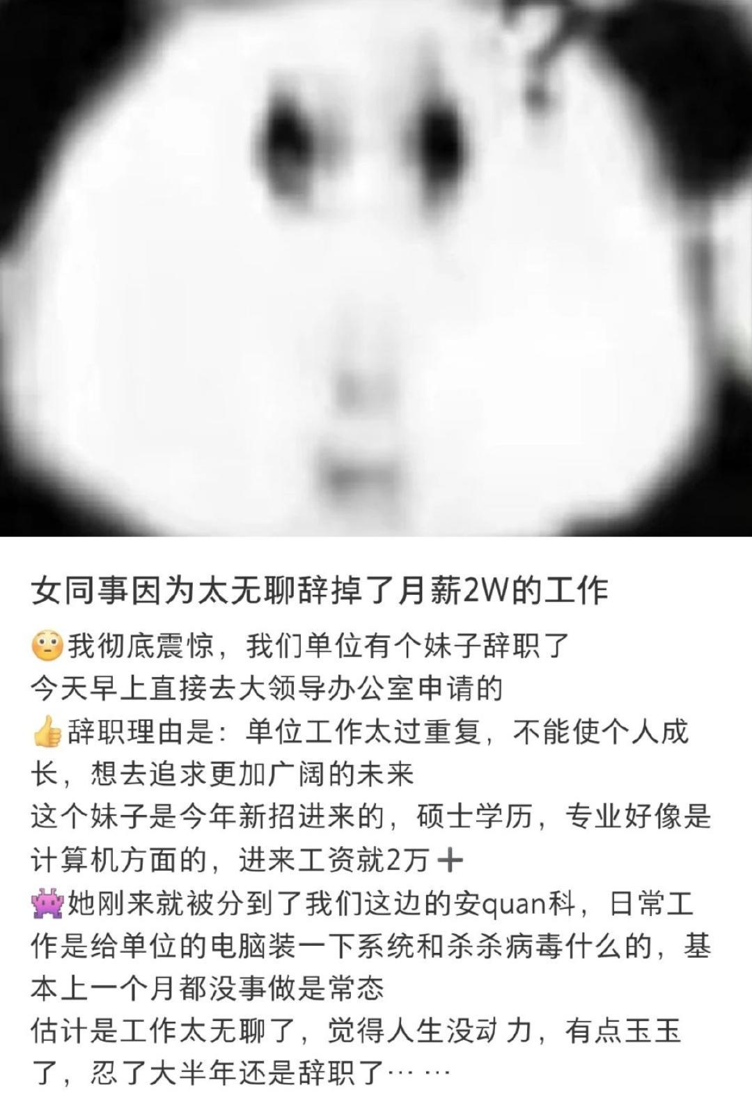 #同事因为无聊辞掉月薪2万的工作# 同事因为无聊辞掉了高薪的工作#谁是跨年话题制
