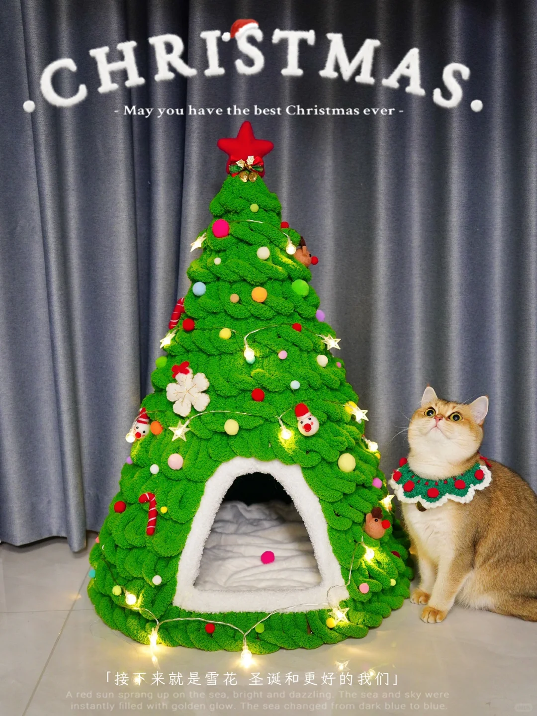 手残党diy圣诞树猫窝🎄成功！历时5小时！