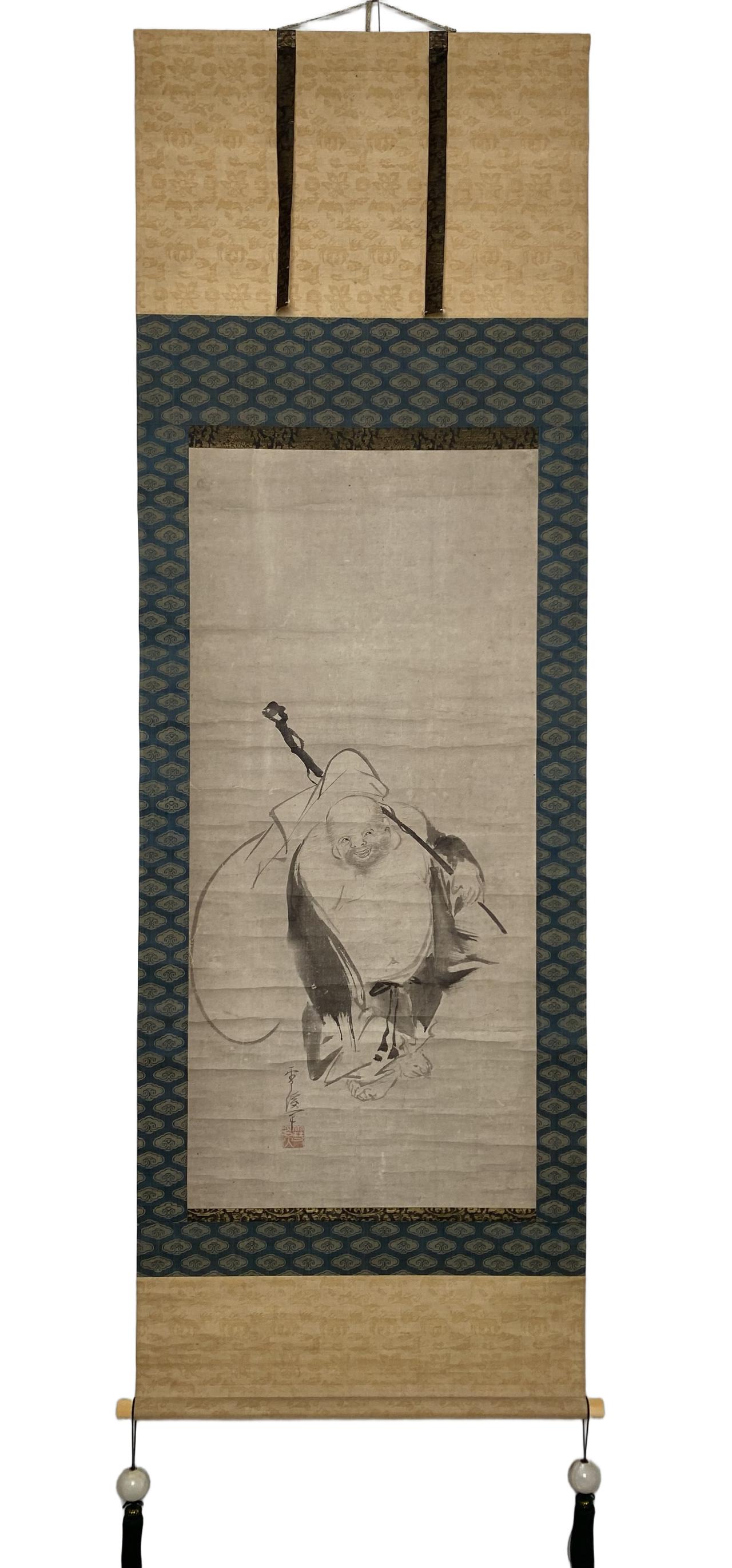 「布袋和尚」作者：山口雪溪
(1648-1732)江户前中期狩野派画家。大幅纸本