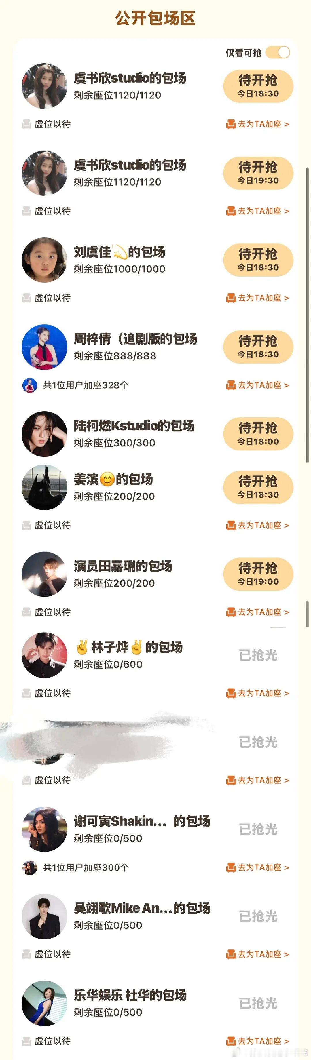 今天陆柯燃 田嘉瑞 周梓倩 姜滨 刘虞佳 金靖都来给虞书欣的《双轨》包场了，之前