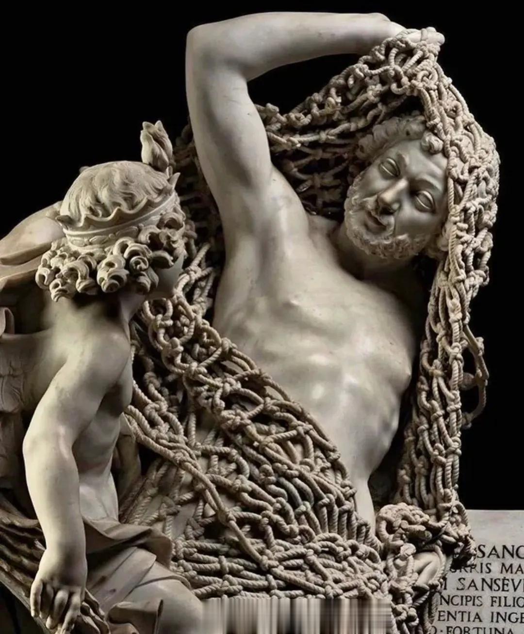 1759年，​意大利。雕塑家 Francesco Queirolo 创作的《摆脱