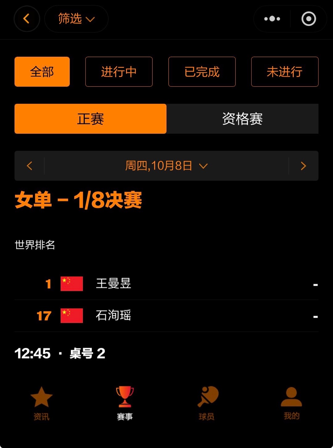 wtt中国大满贯2026 [拳头]王曼昱加油 🏓赛事预告🏓女单 R16202