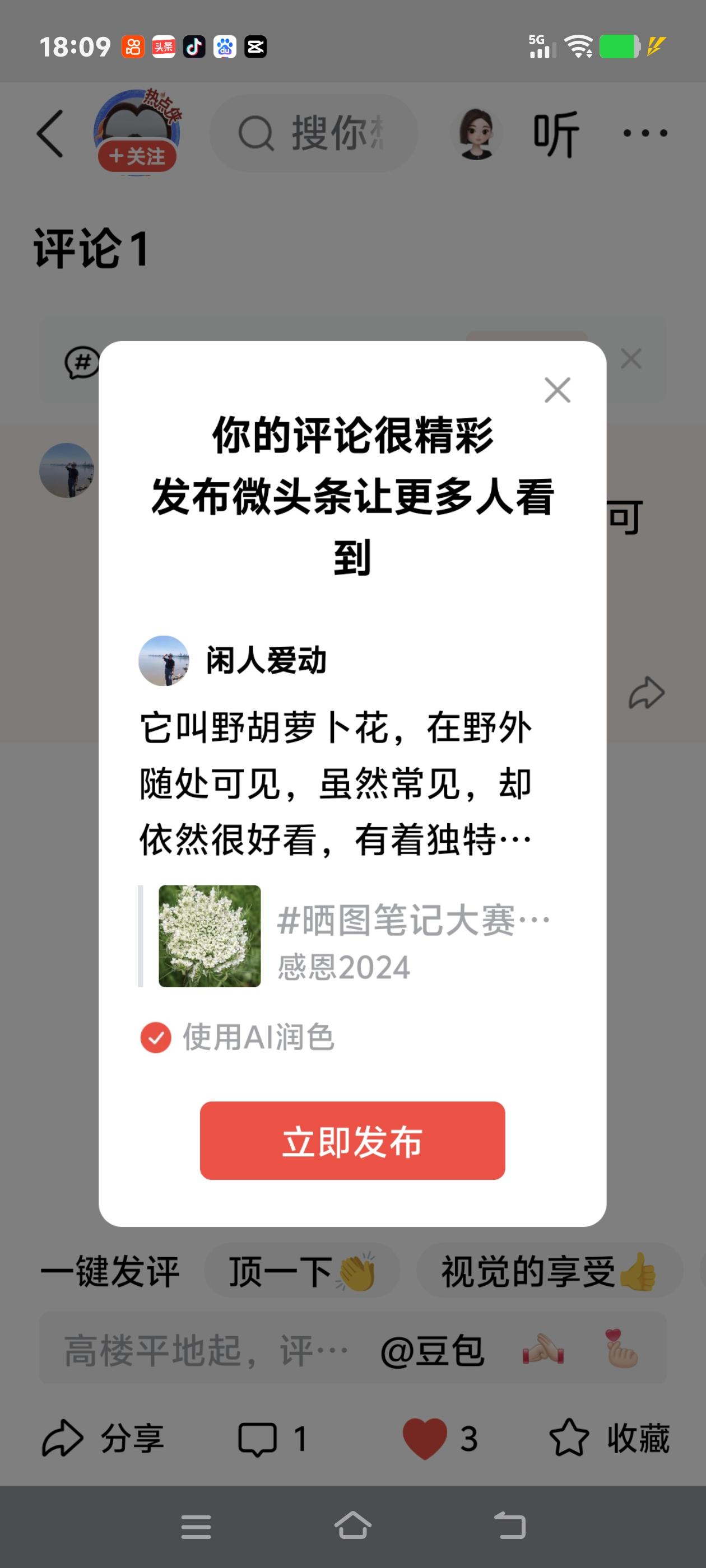 它叫野胡萝卜花，在野外随处可见，虽然常见，却依然很好看，有着独特的自然美感。