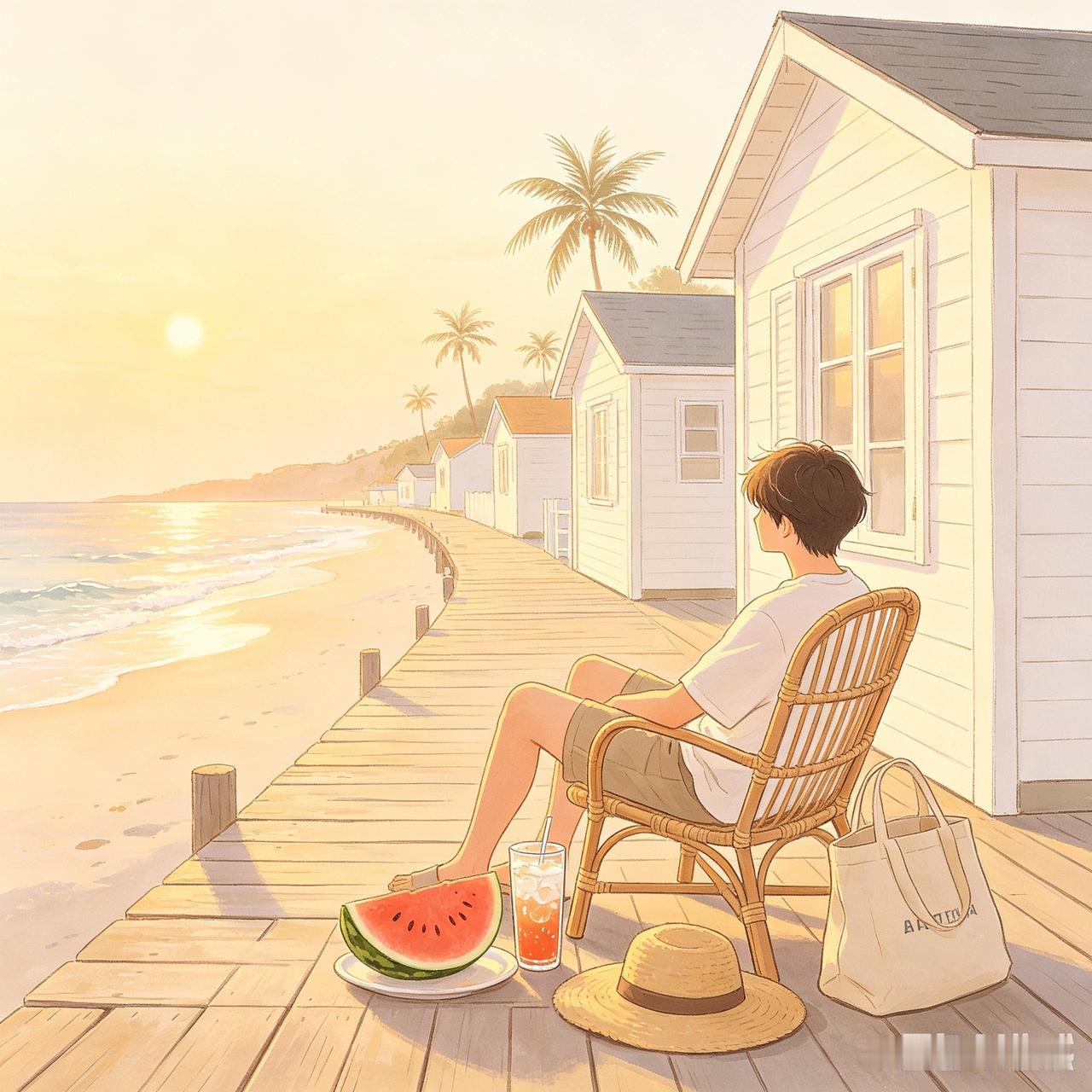 我按“夏日治愈感”来配图，文字不塞进画面，保持清爽耐看。

已完成：配文约 10