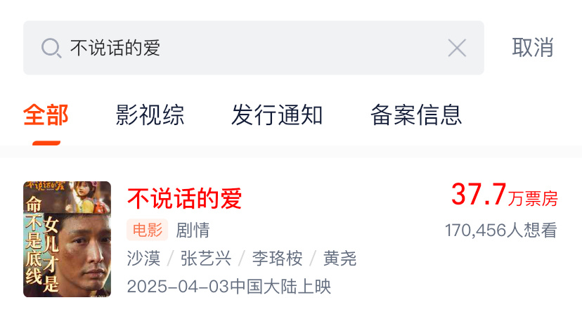 电影《不说话的爱》看来会是今年清明档期票房冠军。我看很多人已经提前看了影片，全是