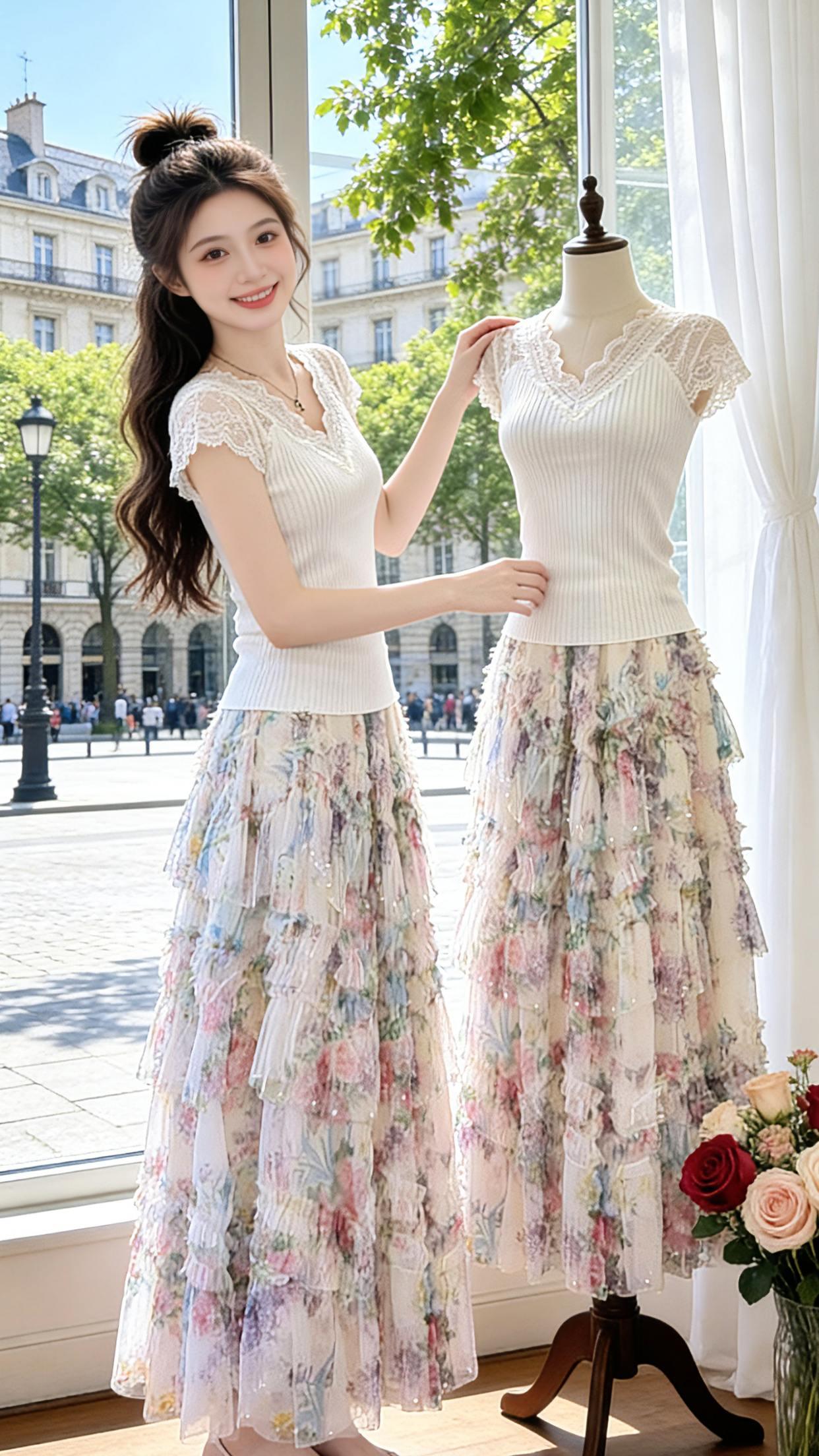 谁懂啊！这套春夏穿搭真的把温柔感拉满了。不管是和姐妹探店、花海打卡，还是傍晚湖边