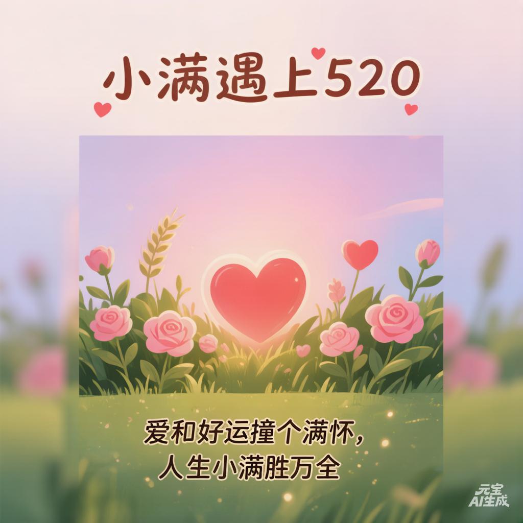 520遇上小满 
“爱和好运撞个满怀 人生小满胜万全”