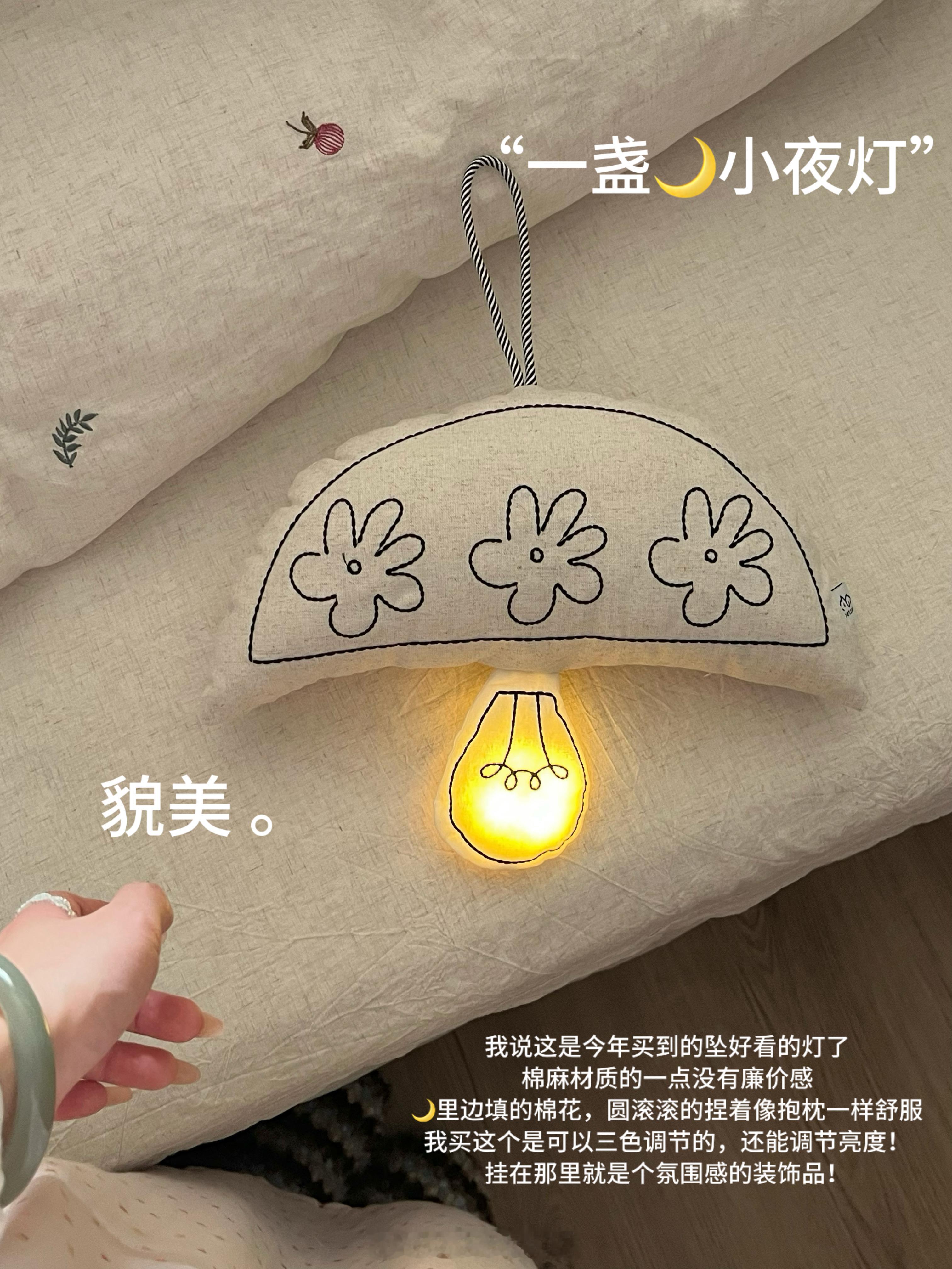 分享六件闭眼入的平价生活好物！布艺小夜灯光线柔和不刺眼，多层发圈弹力耐用。大容量