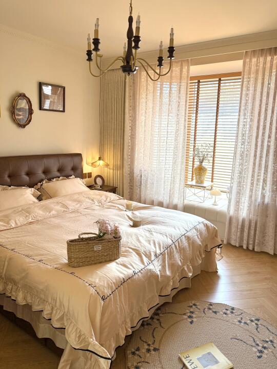 我宣布！浅色奶油窗帘搭配月枝影封神了～