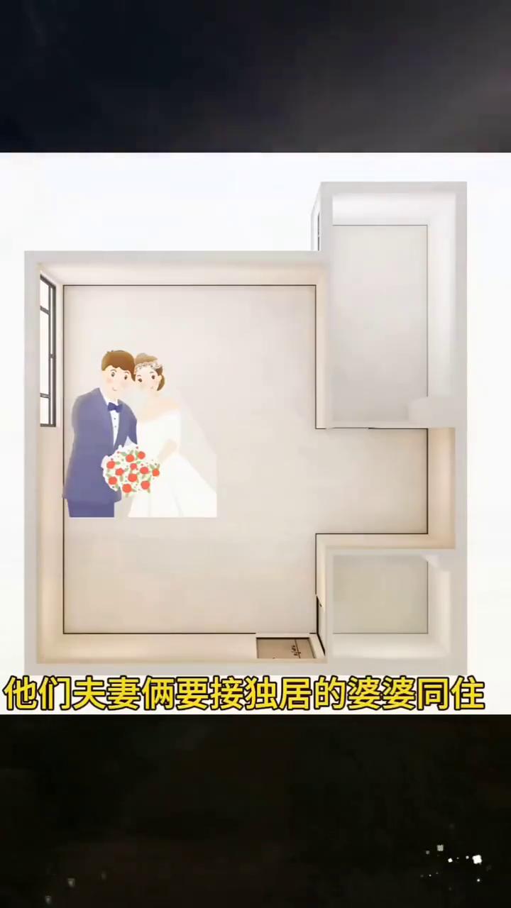 他们夫妻俩要接独居的婆婆同住，想要把四十八平的一居室改成两居，客厅、餐厅也都不能