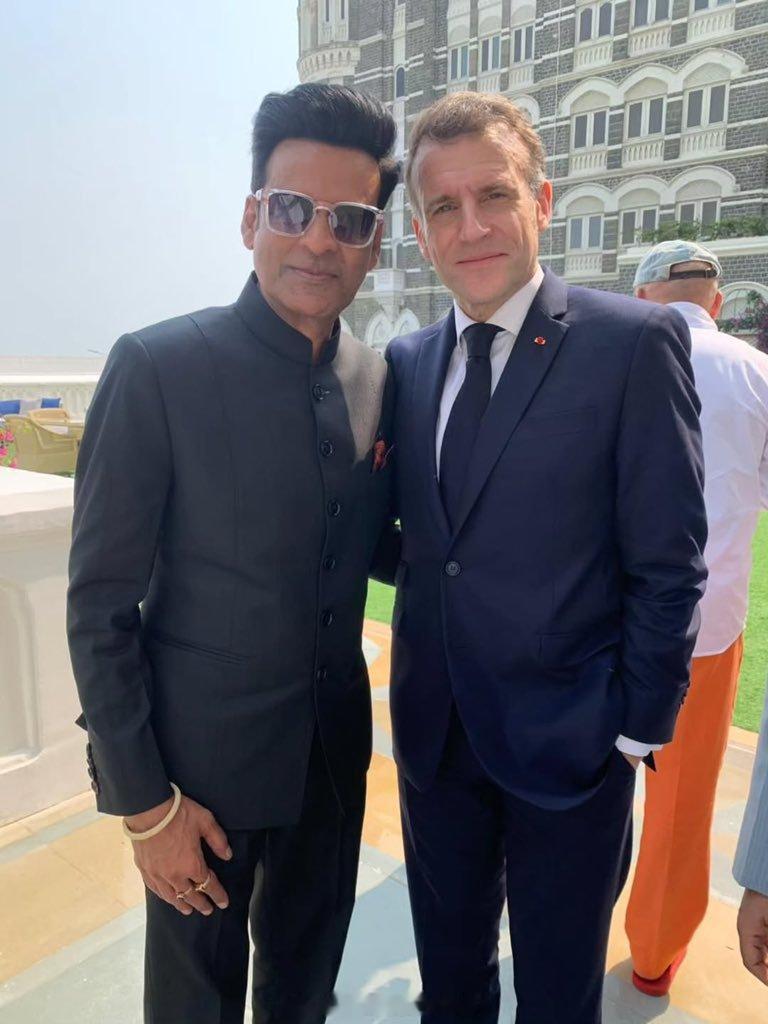 海外新鲜事 法国总统马克龙与夫人在孟买同宝莱坞明星见面。法兰西的故事宝莱坞