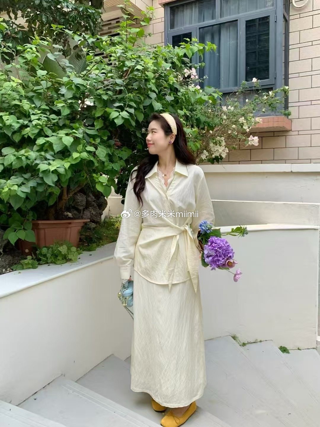 韩系又老钱的一套 💛自带肌理感人棉面料不怕皱 夏天穿也是透气又舒适的奶黄色真的