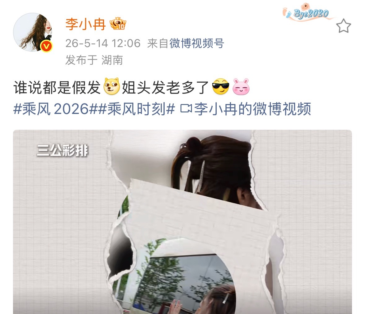 李小冉说姐头发老多了李小冉回应被说戴假发 李小冉回应戴假发 