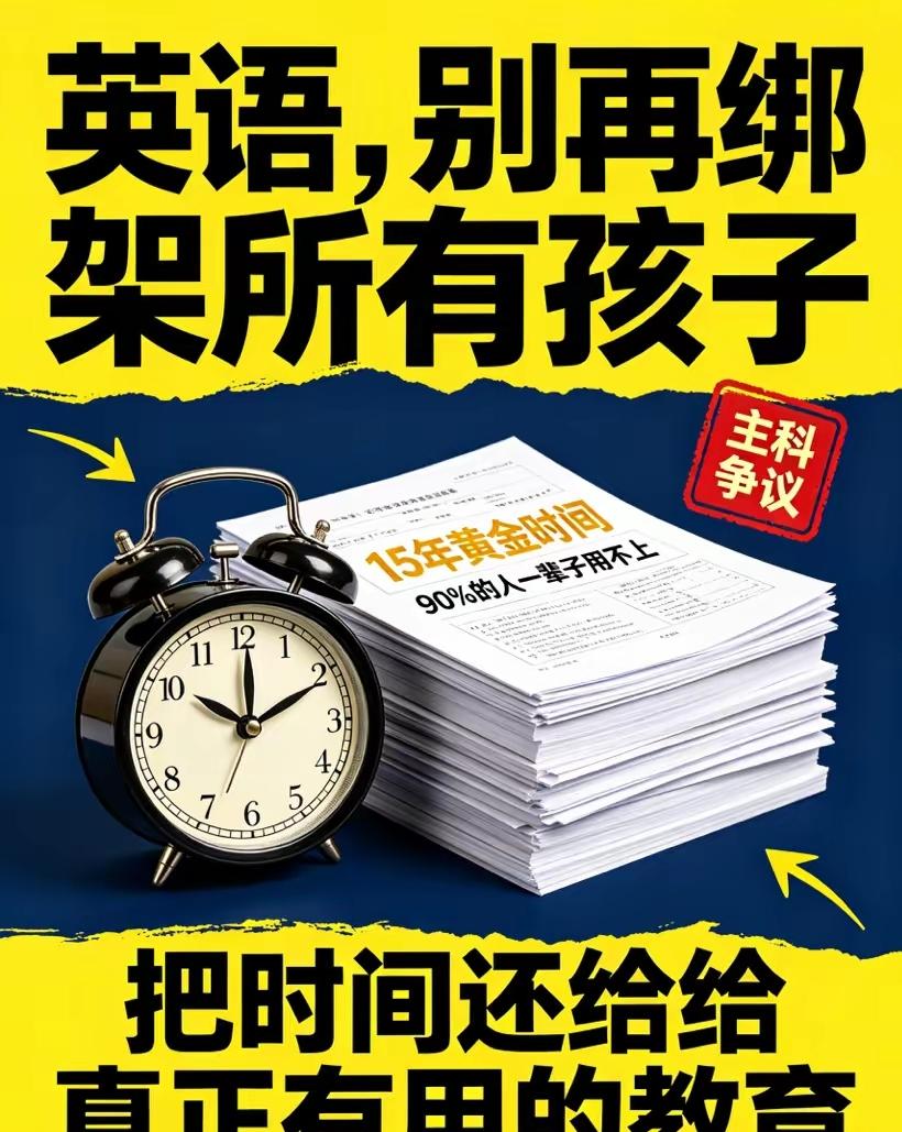 从小学到高三，15年黄金时间，好多人全砸在英语上。可毕业后九成用不上，背的单词、