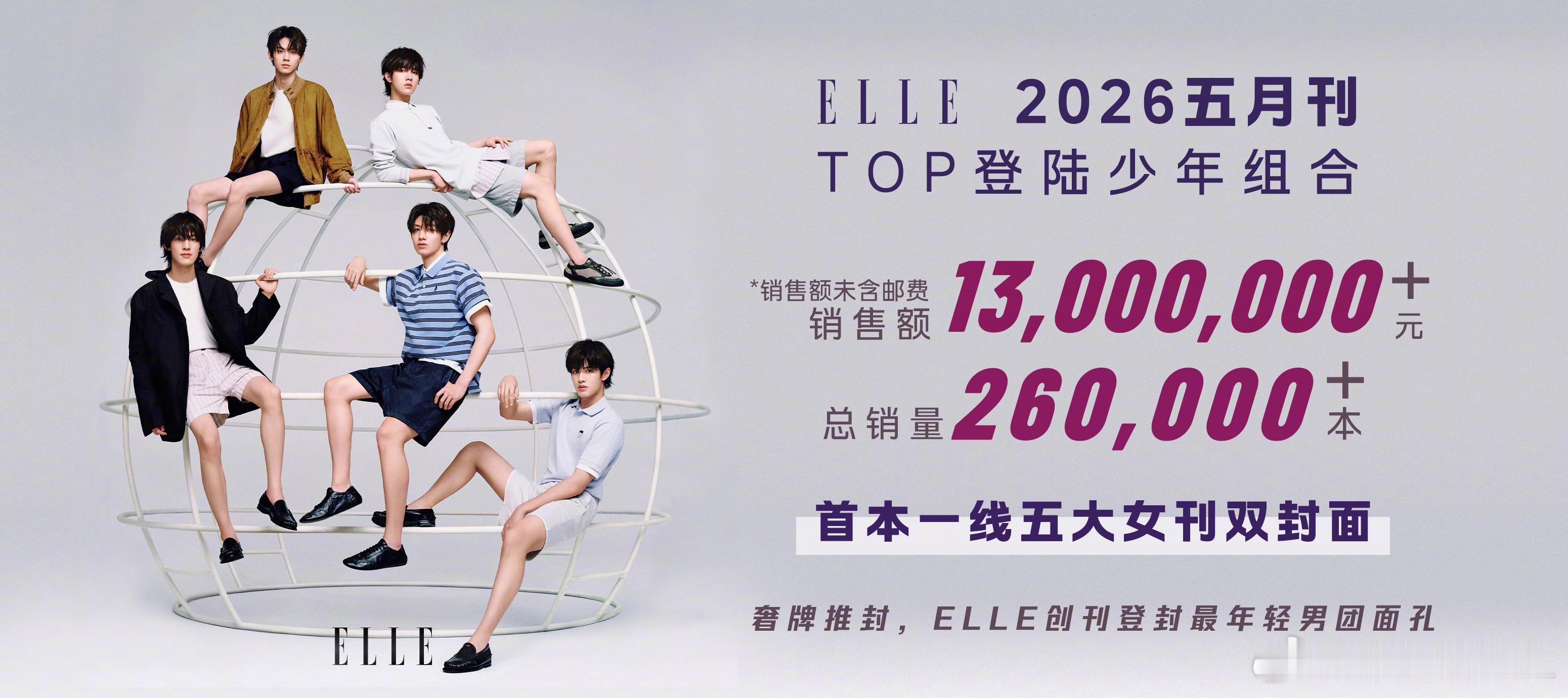 TOP登陆少年组合ELLE战报TOP杂志卖了26万本 排面与实力双向奔赴！TOP