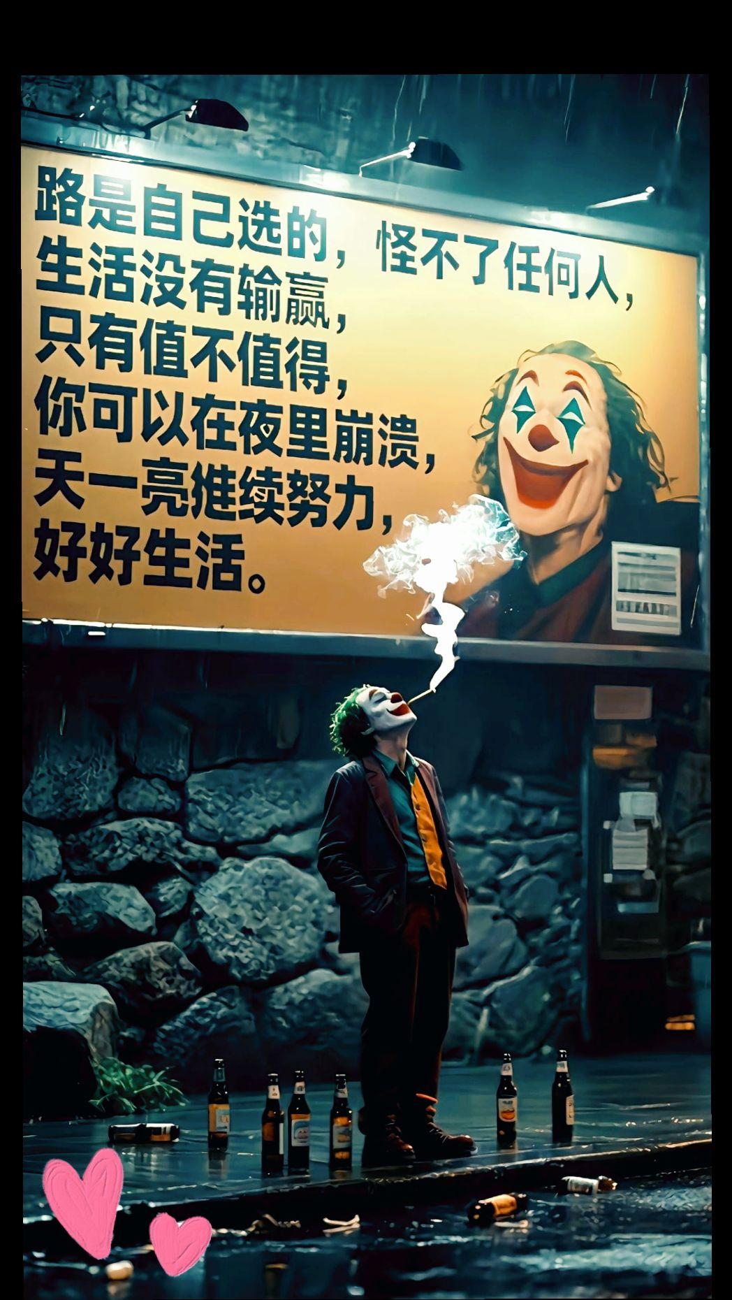 路是自己选的，怪不了任何人，生活没有输赢，只有值不值得，你可以在夜里崩溃，天一亮