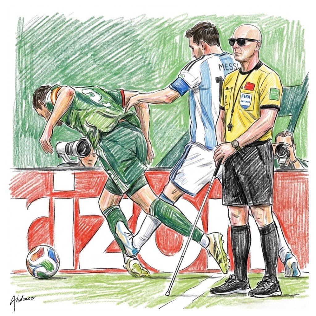FIFA认定未向梅西出牌判罚正确 煤球黑粉创作的漫画 