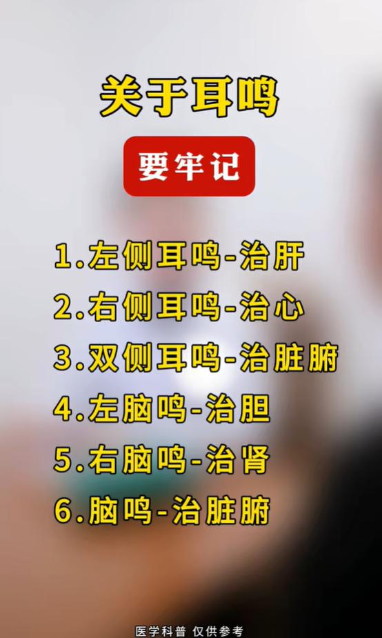 分清耳鸣脑鸣位置，找准对应的调理脏腑