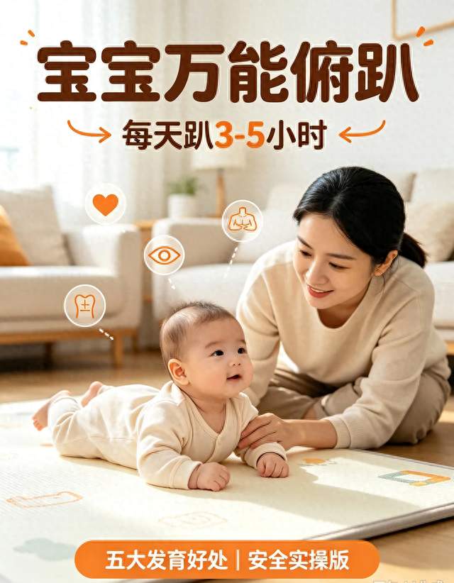 崔玉涛力荐宝宝万能俯趴，每天趴3-5小时，暗藏5个惊喜好处