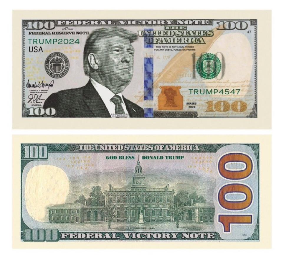 是的，没错。见证历史！
美国财政部宣布：从今年开始，所有新的美国纸币上都将印有特