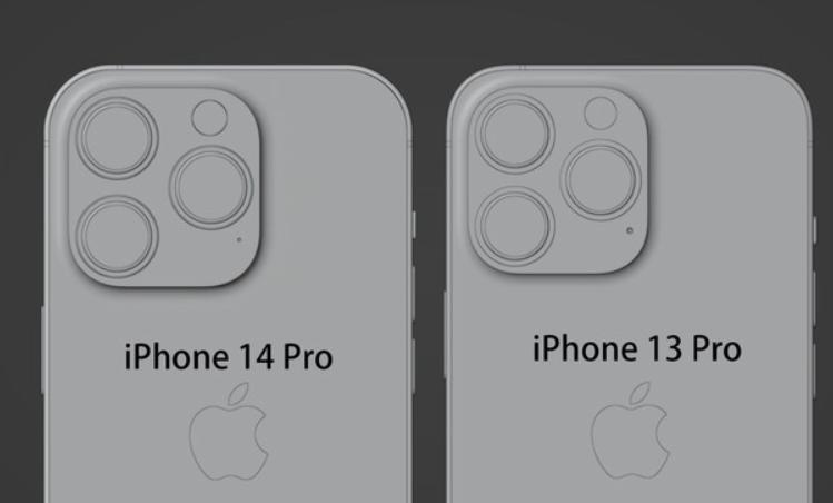 iPhone 14 Pro和iPhone 13 Pro背面对比图曝光，在机身尺寸